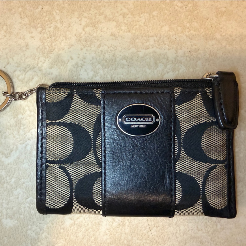 Coach Black and gray Keychain Pouch